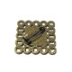 BIJ20A - Brosa bronz antic cu druzy multicolor efect AB 25*25mm/12*12mm