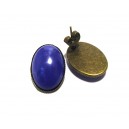 BIJ51 - Cercei bronz antic cu albastru royal perlat