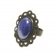 UNICAT - BIJ54 - Inel bronz antic cu albastru royal perlat