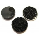 CRS95 - Cabochon rasina druzy negru 25mm 