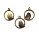 CP89 - Charm pasare bronz antic 24*21mm