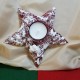 Suport lumanare steluta rosie cu zapada 15cm