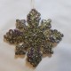Ornament brad fulg de zapada glitter auriu 12cm