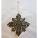 Ornament brad fulg de zapada glitter auriu 12cm
