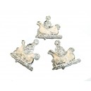 CP281A - Charm emailat saniuta roz foarte pal 19*19mm