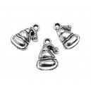 E-CP294 - (30 buc.) Charm caciulita Mos Craciun argintiu antic 16*10mm