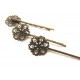 DISPONIBIL 1 SET CU 5 BUCATI - AGR09 - Agrafa floare bronz antic 20mm
