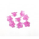 ACR03-O - (10 buc.) Flori acril roz magenta frosted 10*4mm