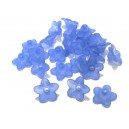 ACR03-M - (10 buc.) Flori acril albastru intens frosted 10*4mm