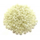 MN4mm-60 - (45 grame) Margele nisip Ceylon alb bejuliu irizat 4mm