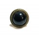 DISPONIBIL 6 BUCATI - BIJ141A - Inel bronz antic cu cabochon negru 27mm