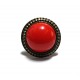 DISPONIBIL 2 BUCATI - BIJ141B - Inel bronz antic cu cabochon rosu 27mm