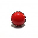 BIJ143 - Inel argintiu inchis cu cabochon rosu 20mm