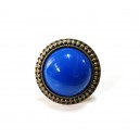 BIJ141D - Inel bronz antic cu cabochon albastru royal 27mm