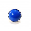 BIJ143C - Inel argintiu inchis cu cabochon albastru royal 20mm