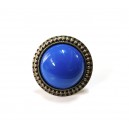 BIJ141E - Inel bronz antic cu cabochon albastru 27mm