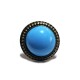 BIJ141F - Inel bronz antic cu cabochon bleu 27mm