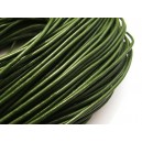 (1 metru) Snur piele naturala verde olive 2mm