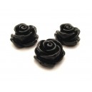 Cabochon rasina trandafir negru 24*13mm