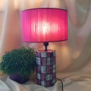 UNICAT - XCER65A - Veioza ceramica negru, alb si fucsia 35cm/54cm