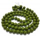 E-MS34 - (1 sirag) Margele sticla verde olive inchis sfere 10mm