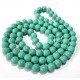 E-MS42 - (1 sirag) Margele sticla verde turcoaz irizatii negre sfere 10mm