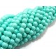 MS71 - (400 buc). Margele sticla albastru verzui pal sfere 6mm