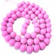 E-MS107 - (1 sirag) Margele sticla roz intens usor movuliu sfere 14mm