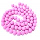 MS108 - (1 sirag) Margele sticla roz intens usor movuliu sfere 12mm