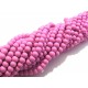 MS110 - (500 buc.) Margele sticla roz intens usor movuliu sfere 4mm