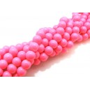 MS128 - (10 buc.) Margele sticla roz intens rece sfere 6mm