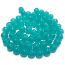 E-MS195 - (1 sirag) Margele sticla verde turcoaz light sfere 14mm