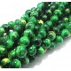 MS245 - (10 buc.) Margele sticla verde si galben sfere 8mm