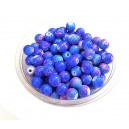 MS246 - (10 buc.) Margele sticla nuante albastru intens si roz sfere 8mm