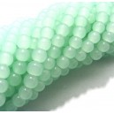 MSP450 - (10 buc.) Margele sticla verde menta pal sfere 4mm