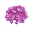 CAP6mm-12 - (10 buc.) Cabochon acril perla roz movuliu intens 6mm