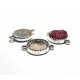 CO406 - Conector baza cabochon argintiu antic 21*15mm/12mm