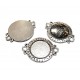 CO410 - Conector baza cabochon argintiu antic 34*26mm/18mm