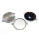 CO412 - Conector baza cabochon argintiu antic 34*28mm/25mm