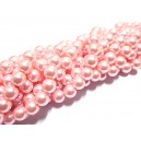 PS8mm-67 - (10 buc.) Perle sticla roz cald intens sfere 8mm