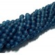 MSF797 - (10 buc.) Margele sticla frosted albastru marin sfere 8mm
