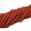 MSF799 - (10 buc.) Margele sticla frosted rosu aramiu sfere 6mm