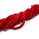 MFR807 - Cristale rosu intens opac rondele fatetate 6*4mm