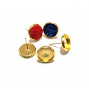 BCE89 - (1 pereche) Baza cercei aurie platou 10mm