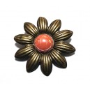 BIJ181D - Brosa floare bronz antic 36mm