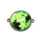 CCSP01 - Conector bronz antic cu cabochon sticla cu print trifoi 34*27.5mm/25mm