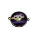 DISPONIBIL 3 BUCATI - CCSP10 - Conector bronz antic cu cabochon sticla cu print bufnite 34*27.5mm/25mm