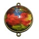 CCSP33 - Conector bronz antic cu cabochon sticla cu print copacei 34*27.5mm/25mm