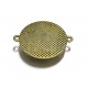 DISPONIBIL 2 BUCATI - CCSP42 - Conector bronz antic cu cabochon sticla cu print flori 34*27.5mm/25mm