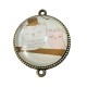 DISPONIBIL 4 BUCATI - CCSP73 - Conector bronz antic cu cabochon sticla cu print bufnite 34*27.5mm/25mm